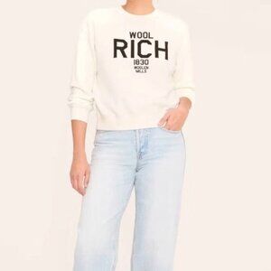 Women's Graphic Print Pullover Sweatshirt - Woolrich Cream Medium NWT